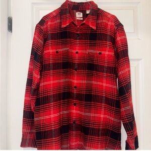 Levi's Red and Black Plaid Men's Shirt